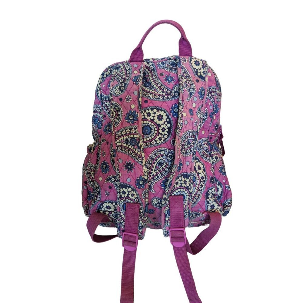 Vera Bradley Backpack Boysenberry Paisley Quilted Pink Blue - Picture 2 of 16